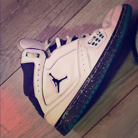 jordans white purple teal